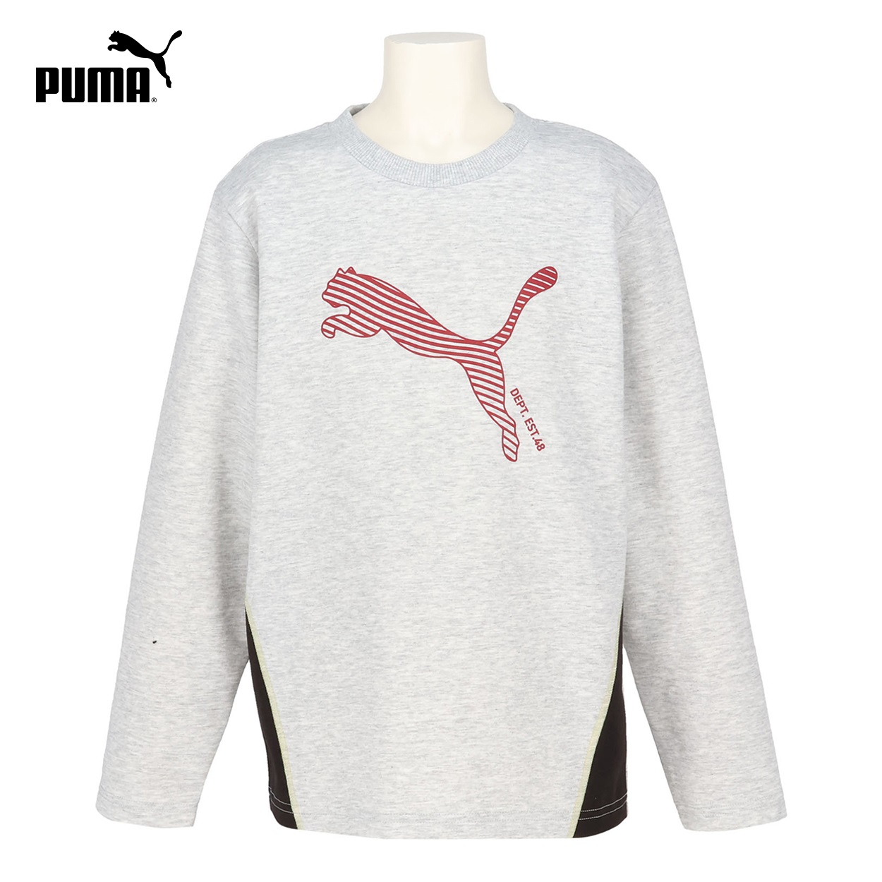PUMA(プーマ) MX 長袖Tシャツ キッズ 男の子 130cm-160cm(グレー-160cm)