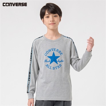 CONVERSE(コンバース) ラグラン長袖Tシャツ キッズ 男の子 130～160cm(ライトグレー-130cm)