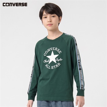 CONVERSE(コンバース) ラグラン長袖Tシャツ キッズ 男の子 130～160cm(グリーン-130cm)
