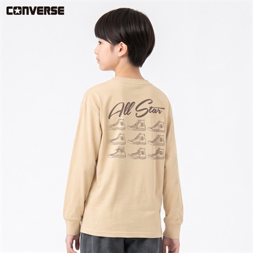 CONVERSE(コンバース) スニーカー長袖Tシャツ キッズ 男の子 130～160cm(ベージュ-130cm)