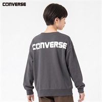 CONVERSE(コンバース) バッグロゴスウェットシャツ キッズ 男の子 130～160cm(チャコールグレー-130cm)