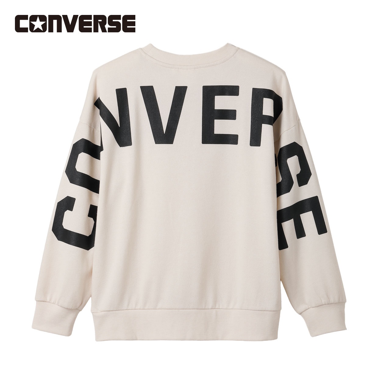 CONVERSE(コンバース) ビッグロゴスウェットシャツ キッズ 男の子 130～160cm(アイボリー-160cm)
