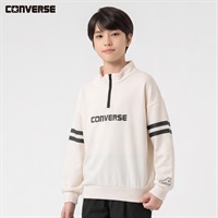 CONVERSE(コンバース) 袖ラインハーフジップ キッズ 男の子 130～160cm(アイボリー-130cm)