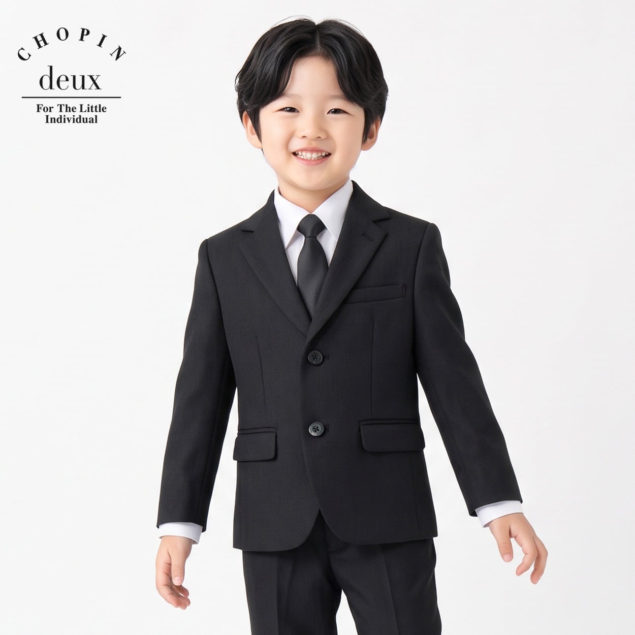 2つ釦ジャケット キッズ 男の子 100cm-170cm(ブラック-130cm)