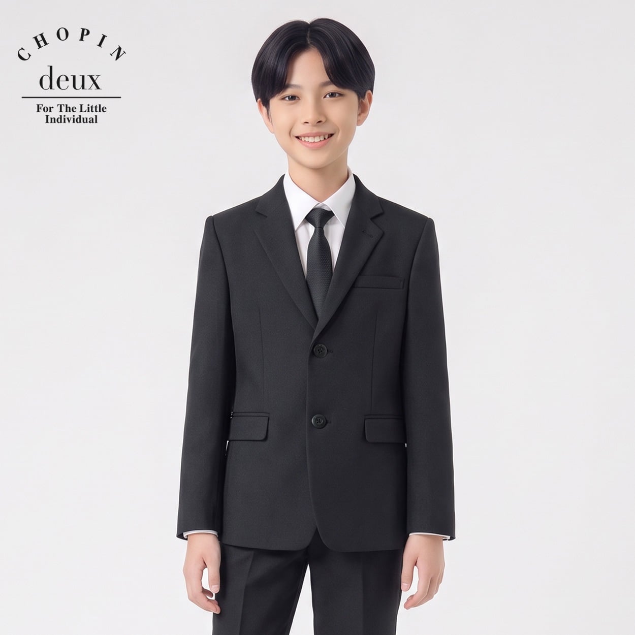 2つ釦ジャケット キッズ 男の子 100cm-170cm(ブラック-140cm)