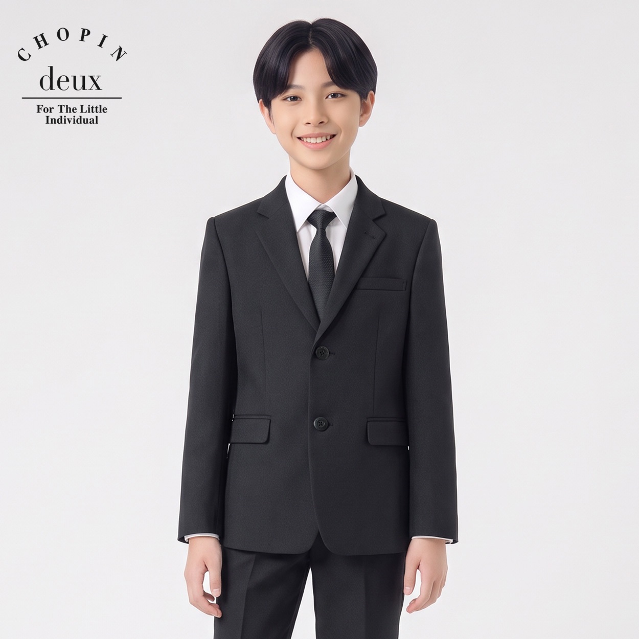 2つ釦ジャケット キッズ 男の子 100cm-170cm(ブラック-160cm)