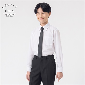 ネクタイ付きシャツ キッズ 男の子 100cm-160cm(ホワイト-140cm)