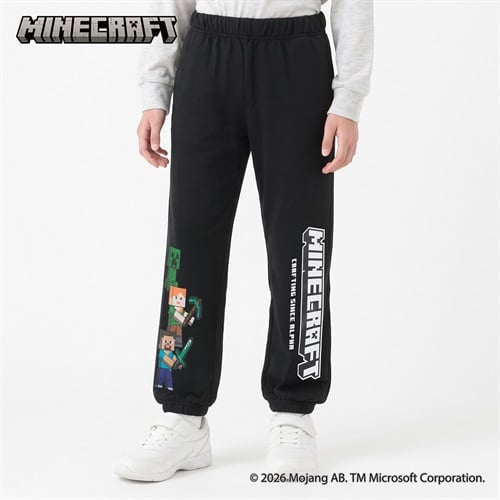 マインクラフト ロングパンツ キッズ 男の子 女の子 130cm-160cm(ブラック-130cm)