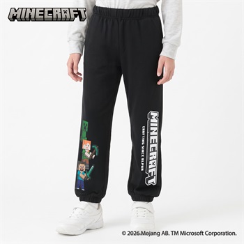マインクラフト ロングパンツ キッズ 男の子 女の子 130cm-160cm(ブラック-130cm)