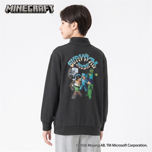 マインクラフト ハーフジップトレーナー キッズ 男の子 女の子 130cm-160cm