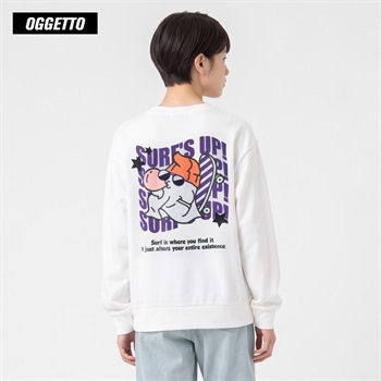 OGGETTO(オジェット) バックオバケプリントトレーナー キッズ 男の子 140cm-170cm(ホワイト-140cm)