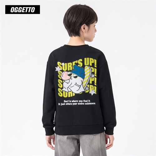 OGGETTO(オジェット) バックオバケプリントトレーナー キッズ 男の子 140cm-170cm(ブラック-140cm)