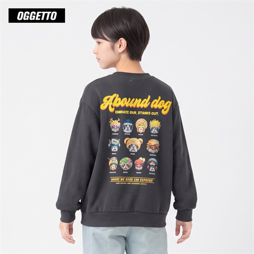 OGGETTO(オジェット) 11連アニマルトレーナー キッズ 男の子 140cm-170cm(チャコールグレー-140cm)