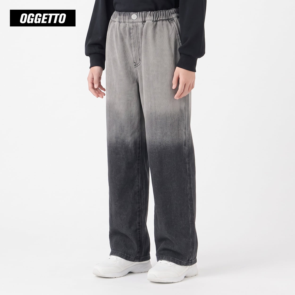 OGGETTO(オジェット) グラデーションワイドパンツ キッズ 男の子 140cm-170cm(ブラック-150cm)