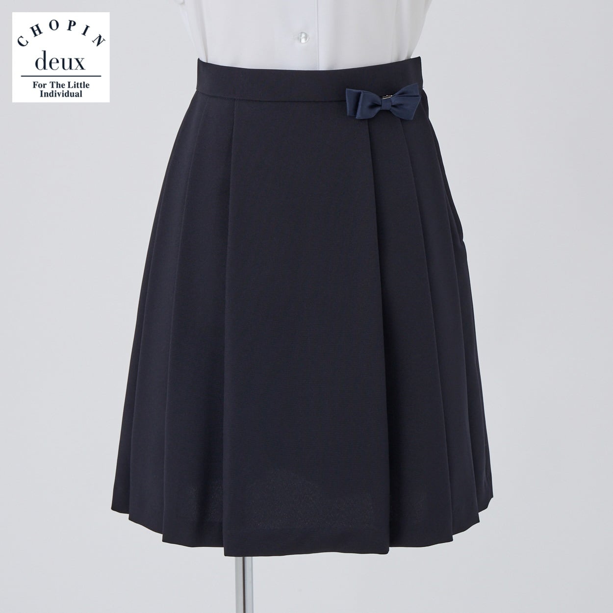 CHOPIN deux(ショパン ドゥ) 無地プリーツスカート(大) キッズ 女の子 フォーマル 140cm 150cm 160cm(ネイビー-140cm)