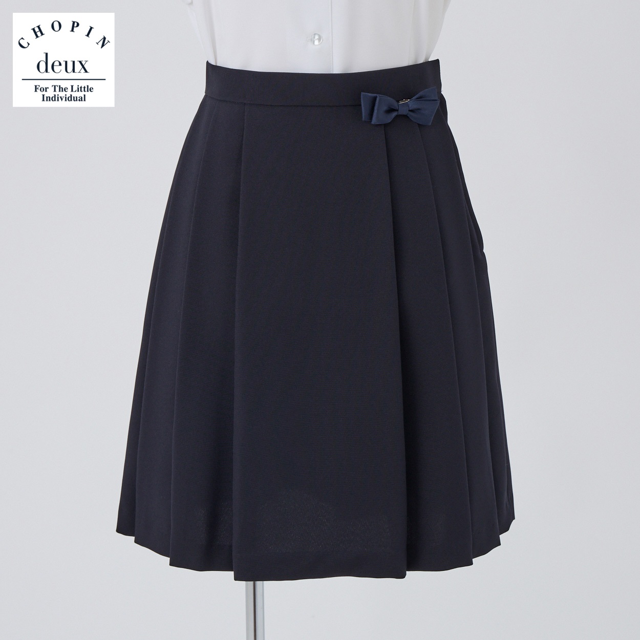 CHOPIN deux(ショパン ドゥ) 無地プリーツスカート(大) キッズ 女の子 フォーマル 140cm 150cm 160cm(ネイビー-150cm)
