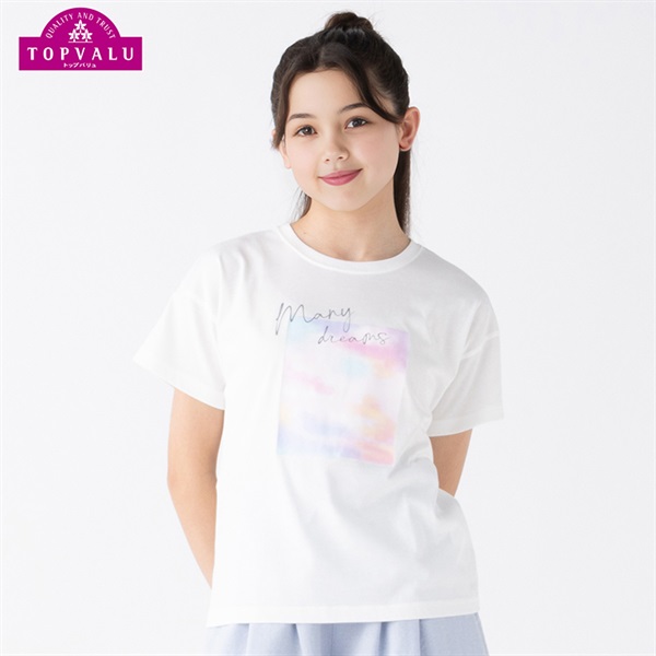 テマ楽COOL デザイン半袖Tシャツ 女の子 トップバリュ キッズ