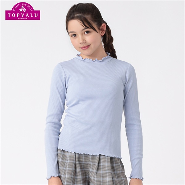 スタ楽 メロウネック長袖Tシャツ 女の子 トップバリュ キッズ