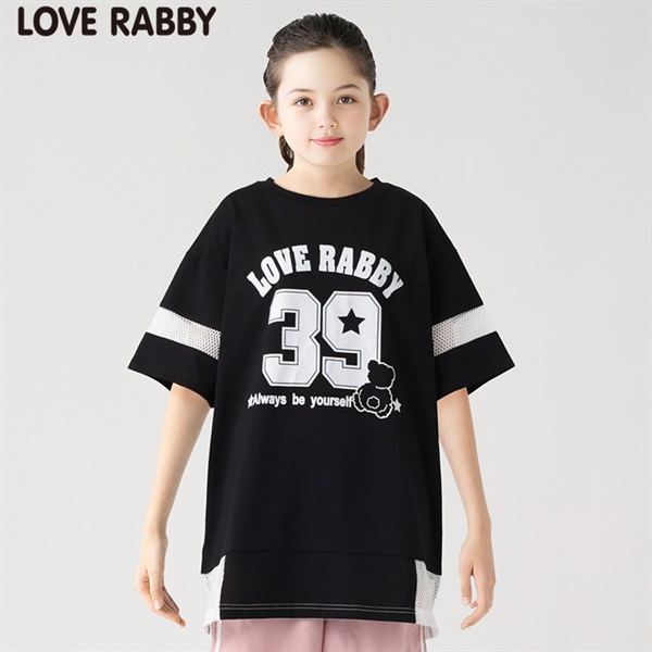 ラブラビ メッシュ切替えチュニックTシャツ 女の子 キッズ