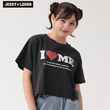 ジェシーローガン ピグメントロゴＴシャツ 女の子 キッズ 130cm-160cm(ブラック-130cm)