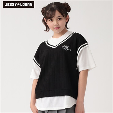 ジェシーローガン ベストレイヤードビッグＴシャツ 女の子 キッズ 130cm-160cm