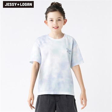 ジェシーローガン バック発泡ロゴタイダイＴシャツ 女の子 キッズ 130cm-160cm