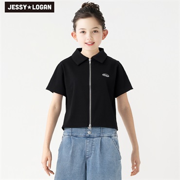 ジェシーローガン テレコダブルジップカーデ 女の子 キッズ 130cm-160cm(ブラック-150cm)