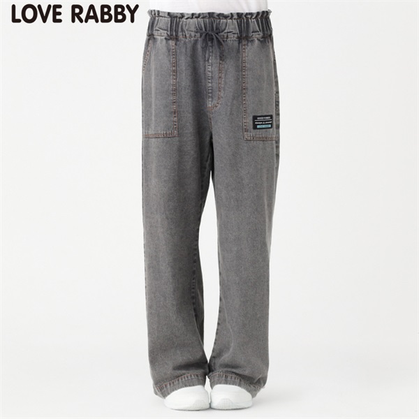 ラブラビ ケミカルデニムワイドパンツ 女の子 キッズ 130cm