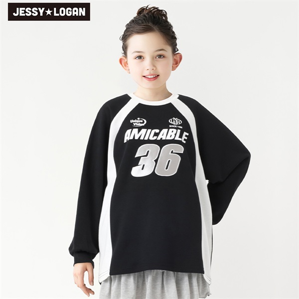 ジェシーローガン ナンバリングプルオーバー 女の子 キッズ 130cm-160cm(ブラック-140cm)