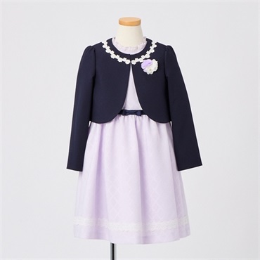 120size ラベンダー×ホワイト セレモニー 入学 卒園 フォーマル SAKURA(サクラ) ラベンダーアンサンブル キッズ 女の子