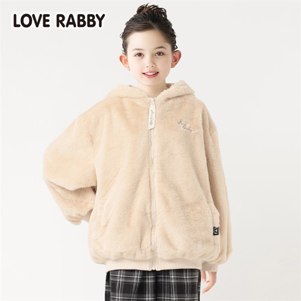 ラブラビ 耳付きファージャケット 女の子 キッズ 130cm-160cm | イオン
