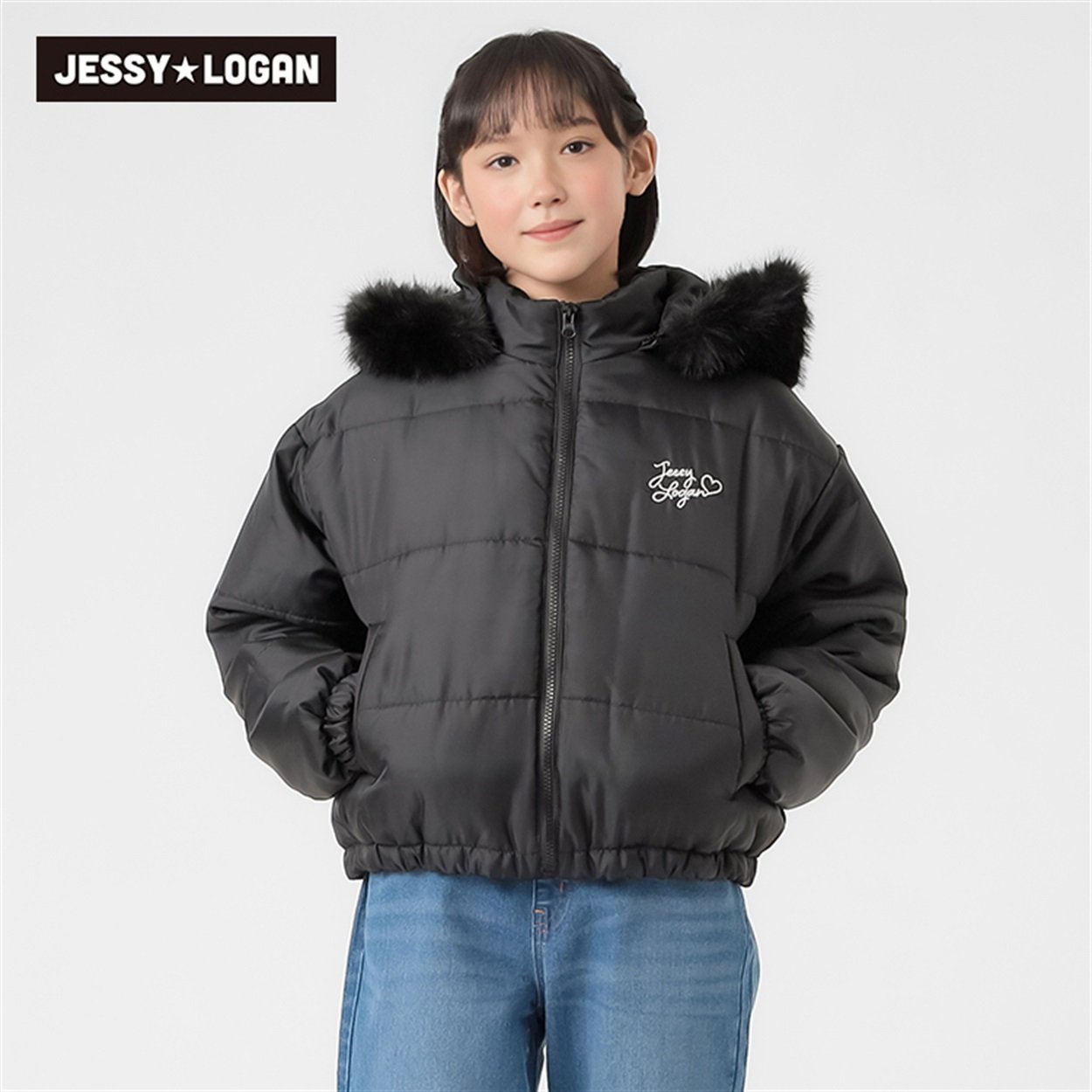 ジェシーローガン フードファー中綿ジャケット 女の子 キッズ 130cm