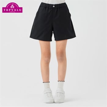 ツイルショートパンツ トップバリュ キッズ 130cm-160cm(ブラック-130cm)
