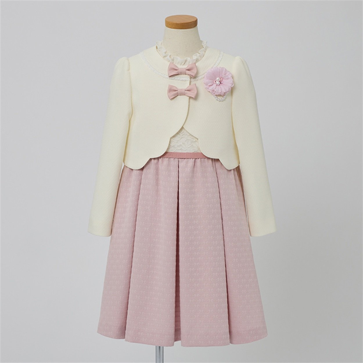 sa・ku・ra ピンクジャガードアンサンブル キッズ 女の子 フォーマル