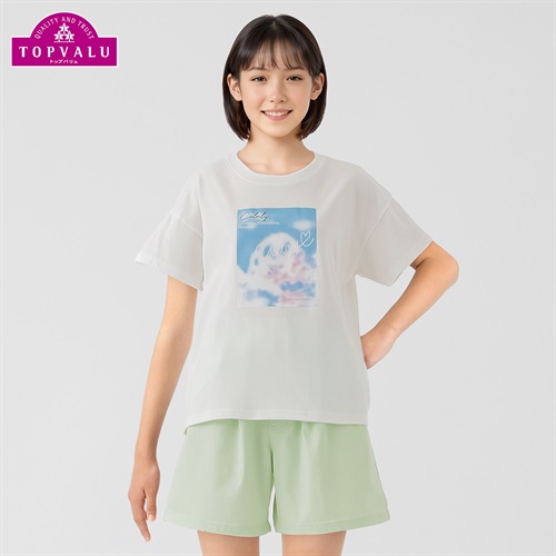 ピースフィットクール タイダイプリント半袖Ｔシャツ 女の子 トップバリュ キッズ 130cm-160cm(ホワイト-130cm)