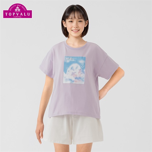 ピースフィットクール タイダイプリント半袖Ｔシャツ 女の子 トップバリュ キッズ 130cm-160cm(ラベンダー-130cm)
