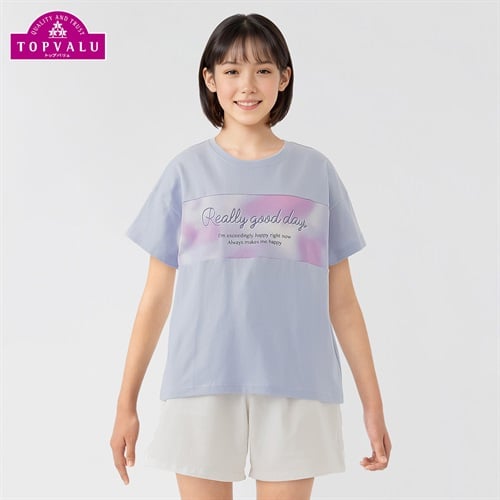 ピースフィットクール タイダイプリント切替半袖Ｔシャツ 女の子 トップバリュ キッズ 130cm-160cm