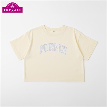 ピースフィットクール ビッグロゴクロップド半袖Ｔシャツ トップバリュ キッズ 130cm-160cm(イエロー-130cm)