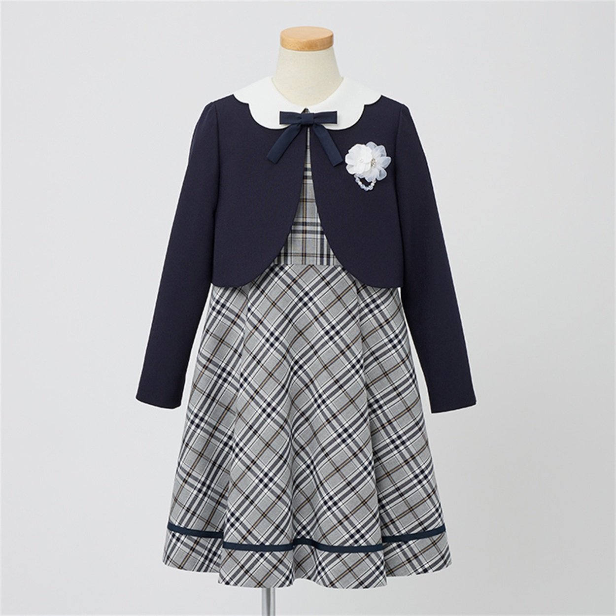 sa・ku・ra ネイビーチェックアンサンブル キッズ 女の子 フォーマル