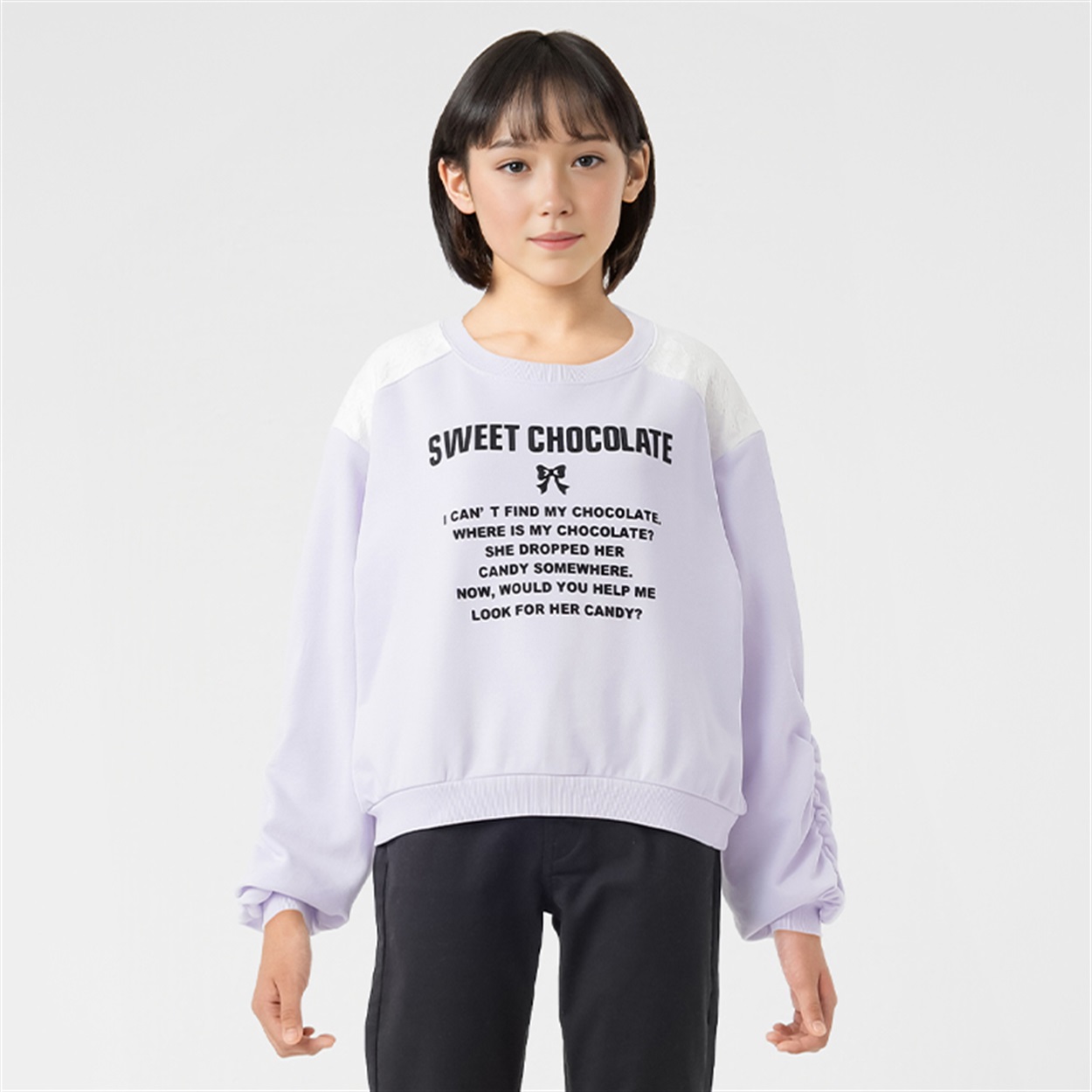 ミ*ミ様 【¥300スタート!!】女の子トレーナーズSR11枚セット 裏毛肩レース切替ロゴプリントトレーナー 女の子 キッズ 130cm-160cm