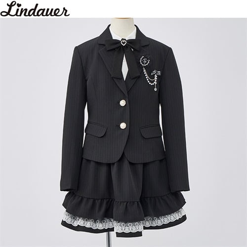 Lindauer ブラック三点スーツ キッズ 女の子 フォーマル スーツ 入学式