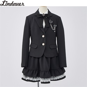 Lindauer ブラック三点スーツ キッズ 女の子 フォーマル スーツ 入学式