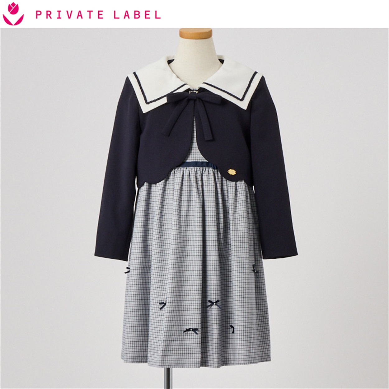 PRIVATE LABEL セーラー衿ボレロアンサンブル キッズ 女の子