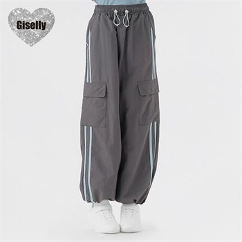 Giselly(ジゼリー) 裾２ＷＡＹトラックパンツ 女の子 キッズ 130cm-160cm(チャコ－ルグレ－-130cm)