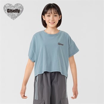 Giselly(ジゼリー) バッグアップリケピグメントTシャツ 女の子 キッズ 130cm-160cm(サックス-130cm)