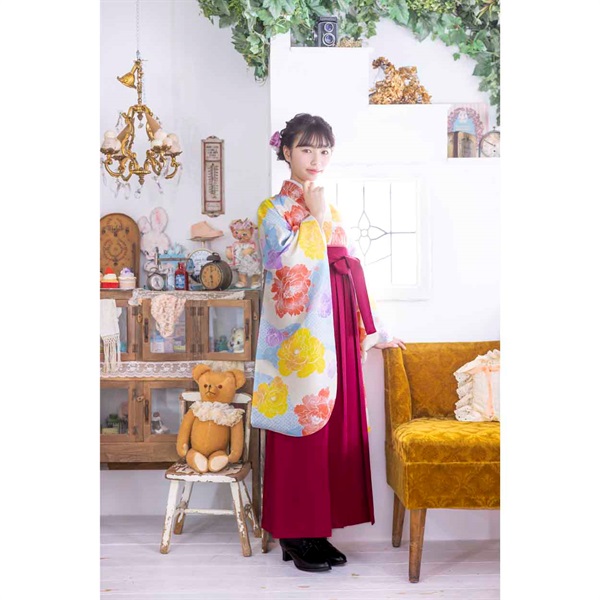 かんたん卒業袴セット 牡丹 菜の花色 女の子 キッズ | イオンスタイル