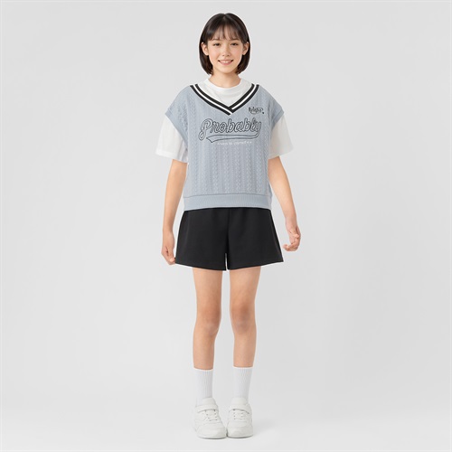 フクレＪＱフェイク上下セット 女の子 キッズ 130cm-160cm