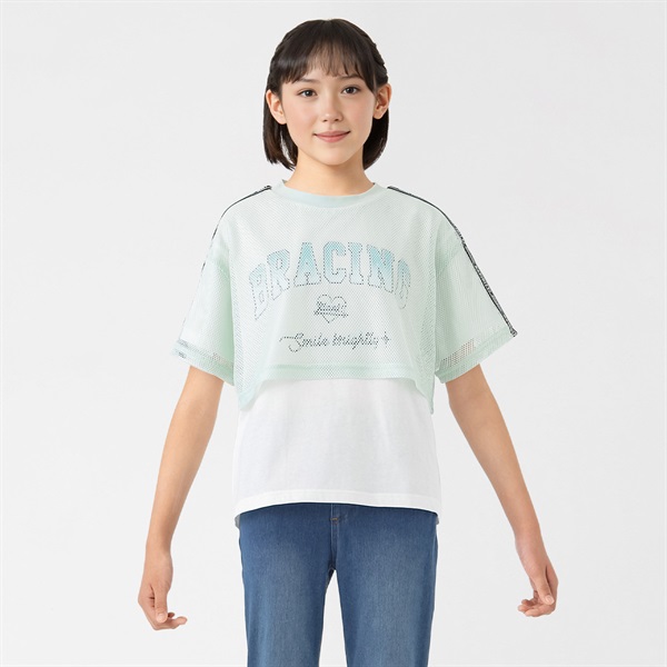 メッシュドッキングTシャツ 女の子 キッズ 130cm-160cm | イオン