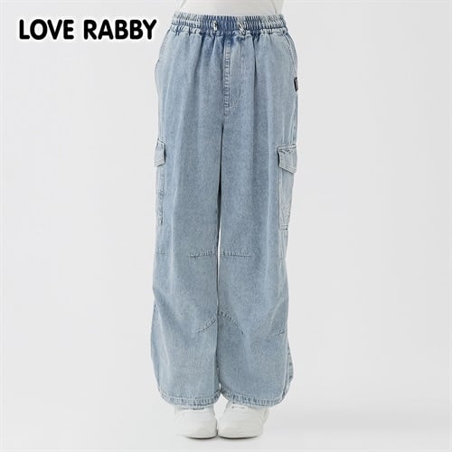 ラブラビ デニムカーゴパンツ 女の子 キッズ 130cm-160cm