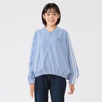 ワッフルライン入りブルゾン 女の子 キッズ 130cm-160cm(サックス-130cm)